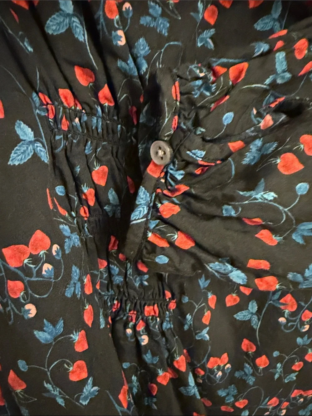 J. Crew Liberty of London Floral Peplum Strawberry Top Lined
